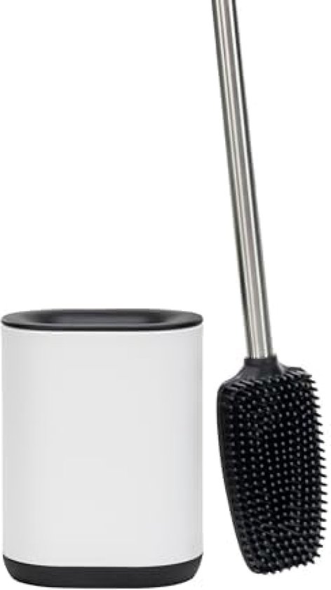 Foto: Roestvrijstalen toiletborstel met houder flexibele siliconen modern en elegant geoptimaliseerde hygi ne anti vingerafdruk