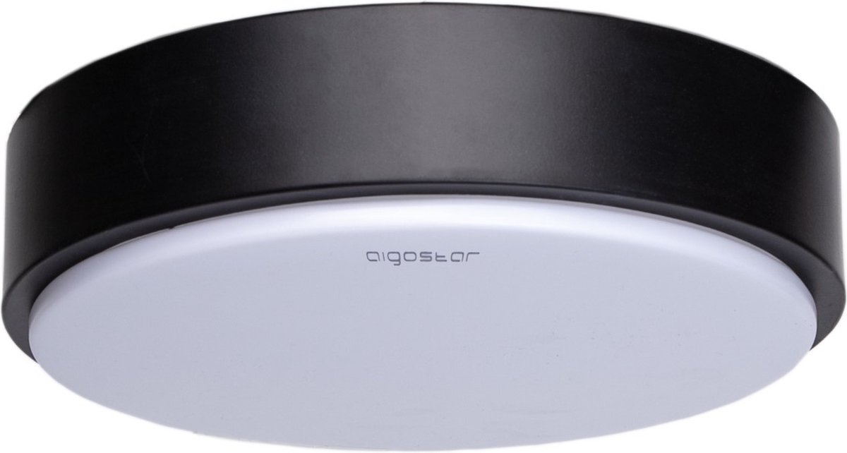 Plafondlamp Ø 23cm - zwart | warmwit 3000K | LED 12W=75W traditioneel licht | 230 V