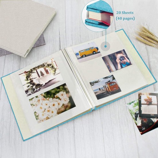 Vienrose Fotoalbum om zelf vorm te geven, 18 x 18 cm, scrapbook, doe-het- zelf, inplakken voor fotoalbums met 40 pagina's, hardcover, kraftpapier, spiraalalbum, als cadeau voor bruiloft, verjaardag Vienrose Fotoalbum om zelf vorm te geven, 18 x 18 cm, scrapbook, doe-het- zelf, inplakken voor fotoalbums met 40 pagina's, hardcover, kraftpapier, spiraalalbum, als cadeau voor bruiloft, verjaardag