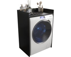 Wasmachinekast Bovenbouwkast voor Droger en Wasmachine - Mat Zwart
