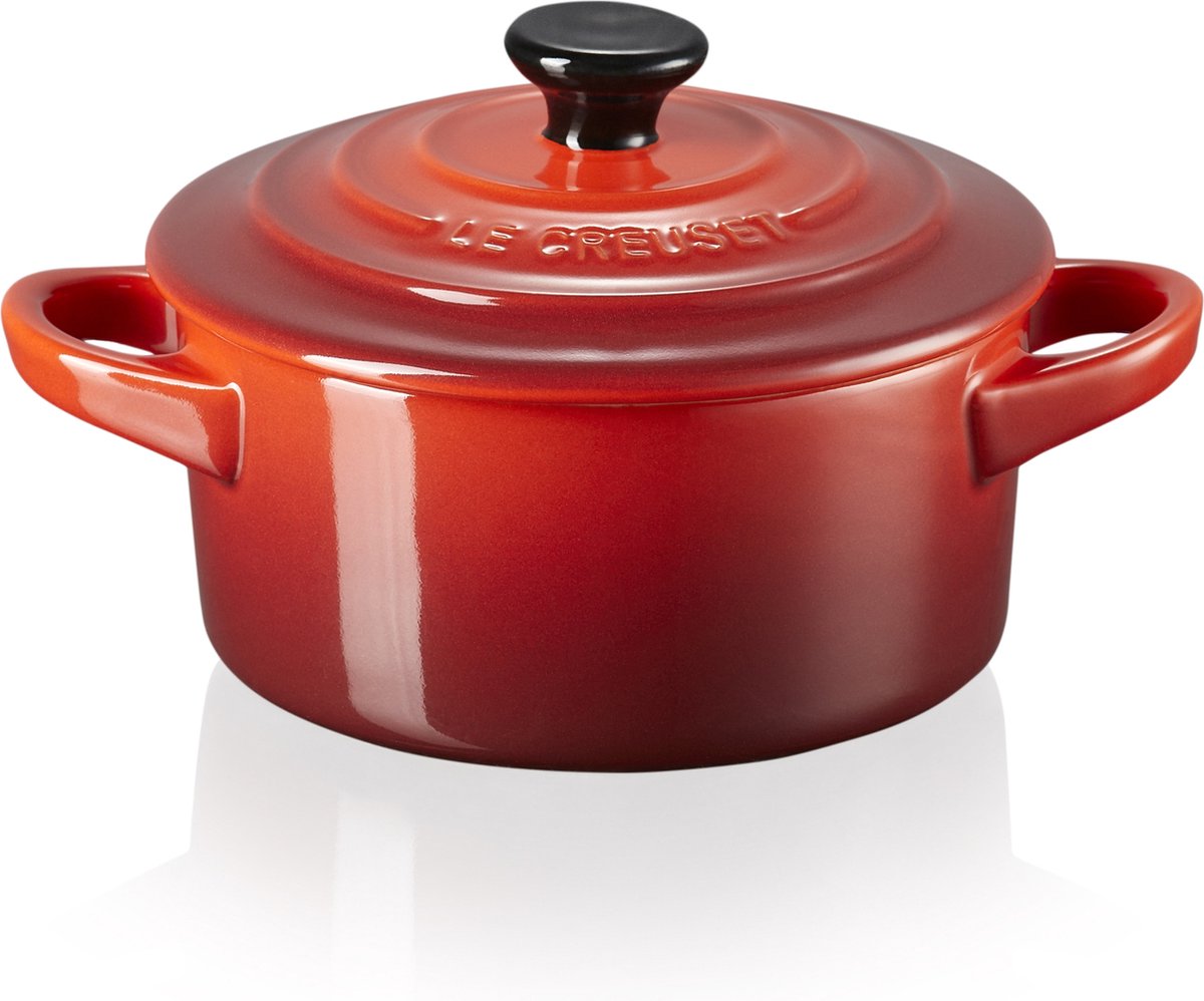 Le Creuset 6 aardewerken mini braadpannetjes Kersenrood 10cm 0,2l