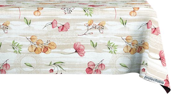 hometrixx Tafelkleed bloemen vintage afwasbaar roze bloemen tafelkleed