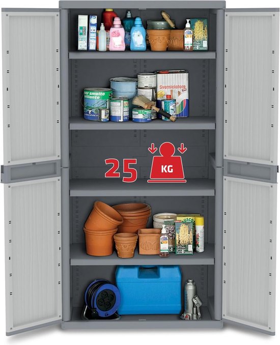 Equivera Armoire de jardin - Armoire de jardin plastique - Armoire de jardin extérieur plastique - Armoire de jardin plastique - Armoire de jardin extérieur - Armoire de rangement extérieur - Armoires de jardin extérieur - Abri de jardin