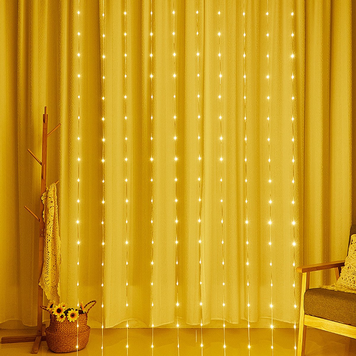 Dailyiled - Waterval lichtgordijn - 3x2 meter - 200 led - koud en warm wit - kerstverlichting