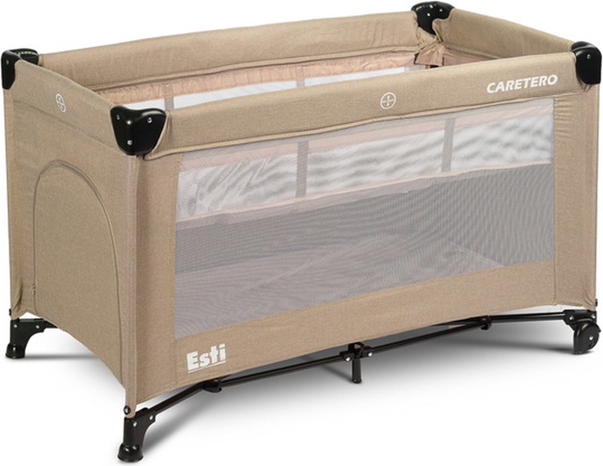 CARETERO - Campingbedje Met Bedzijdefunctie Esti Bruin - Reisbed - Reiswieg