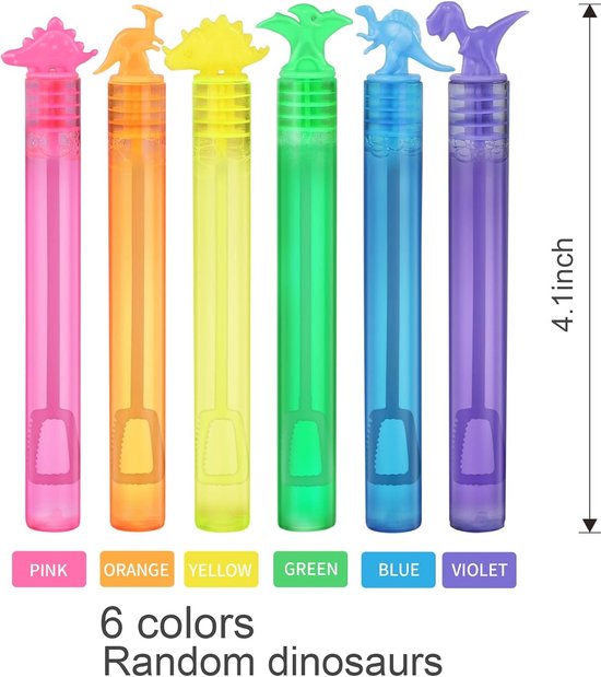 Paquet de 20 bulles de savon colorées sur le thème des dinosaures pour enfants – Perfect pour les anniversaires et les fêtes