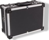 Bol.com Perel opbergkoffer schouderriem sleutelslot 2 sleutels aluminium zwart 320 x 230 x 155 mm aanbieding