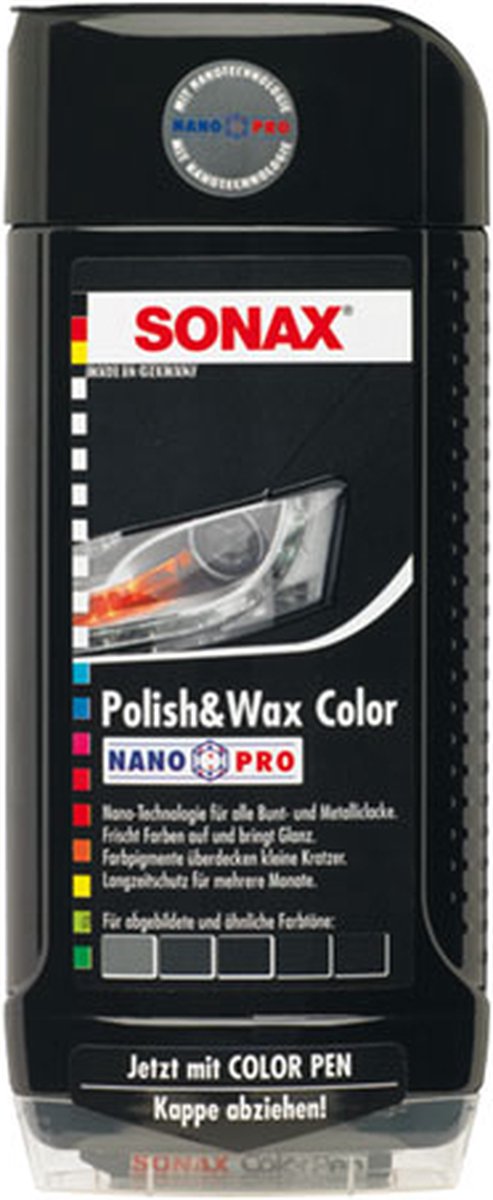 SONAX Polish + Wax Color 500 Ml – Polish & Cire Pigmentée Pour Peinture Standard Et Métallisée