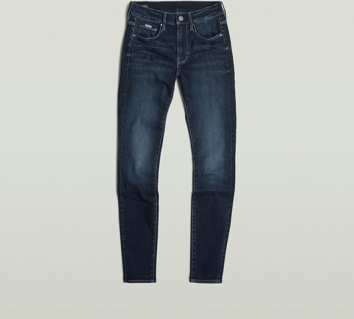 G-STAR 3301 Skinny Wmn Dames Jeans dk aged Blauw
