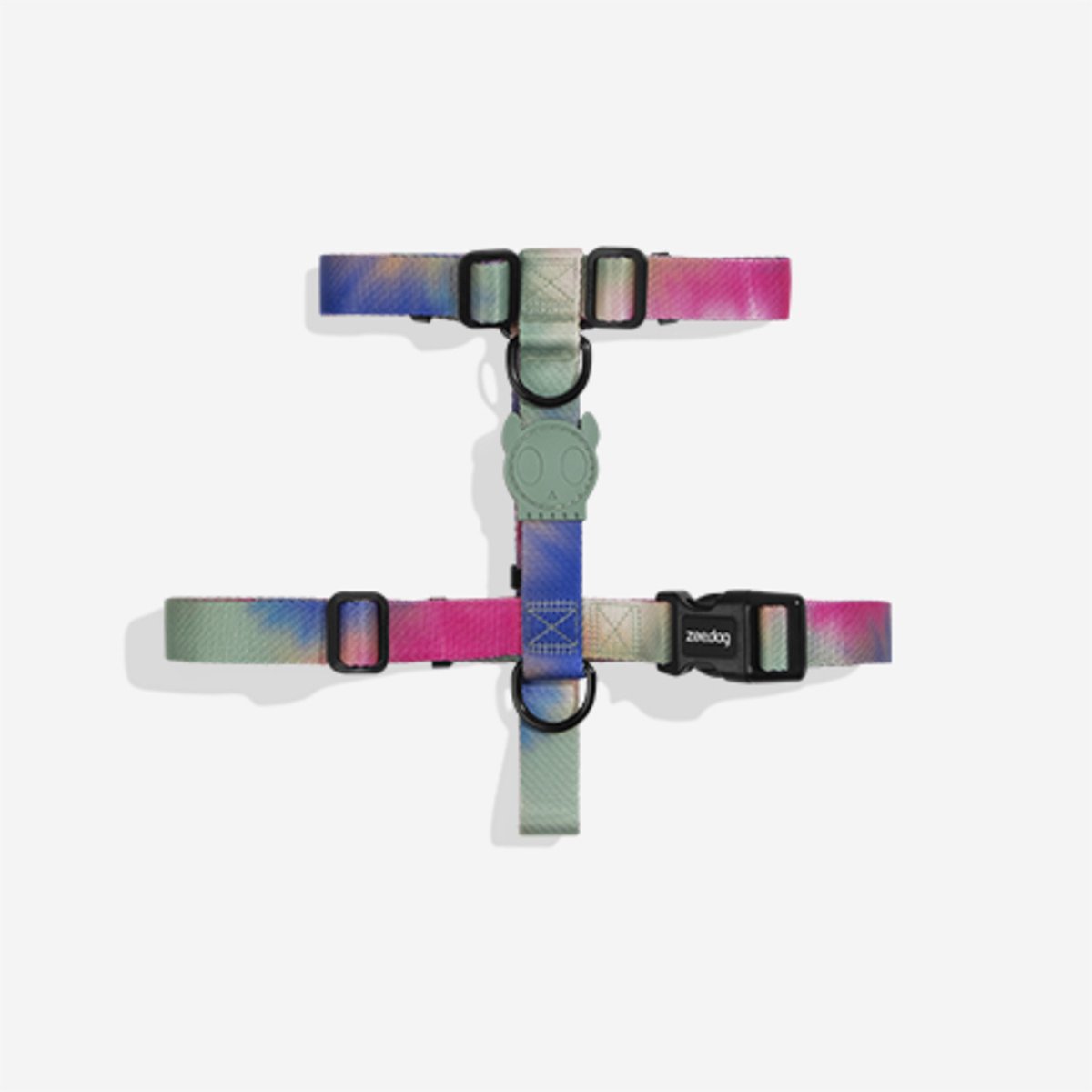 Zee.Dog H-Harnas Bliss Mintgroen&Pink&Blauw - Hondentuig - 40-67/62-107x2.5 Cm