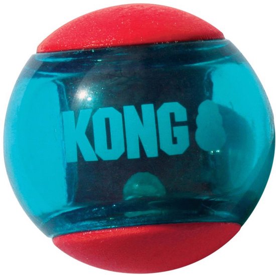 KONG Squeezz Action Honden Bal - Rubber - Rood - L - 8.3 cm