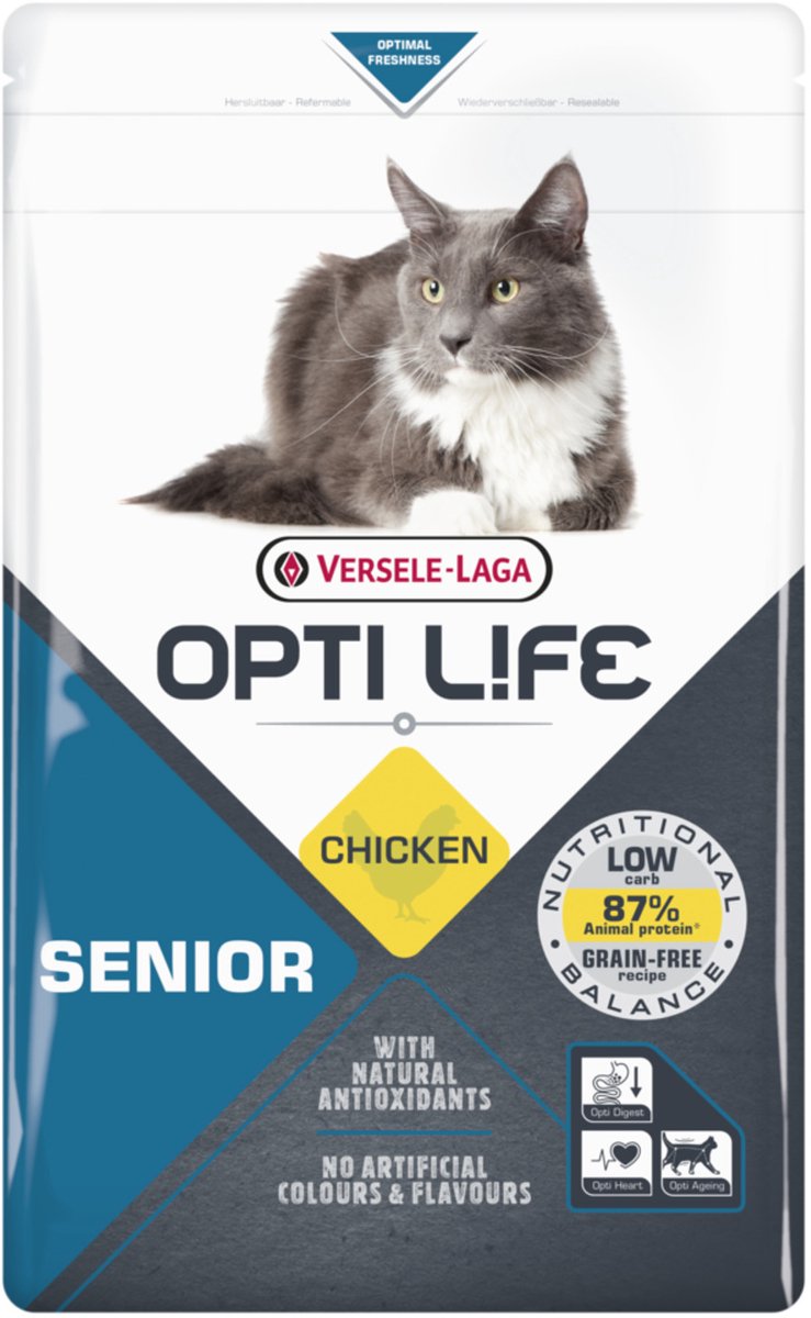 Opti Life Opti Life Cat Senior Kip - Kattenvoer - 1 kg