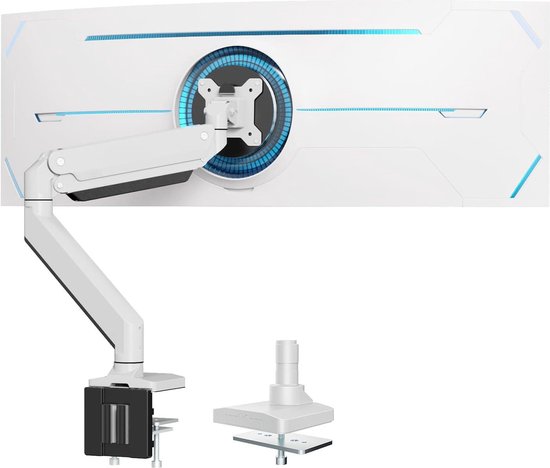 PUTORSEN Monitor Desk Mount - Heavy Duty Premium Aluminium Zwenk- Kantel- Hoogteverstelbare Enkele Arm Monitor Mount voor 17-49 LED LCD-schermen, VESA 75x75-100 x 100 mm Weegt 20 kg