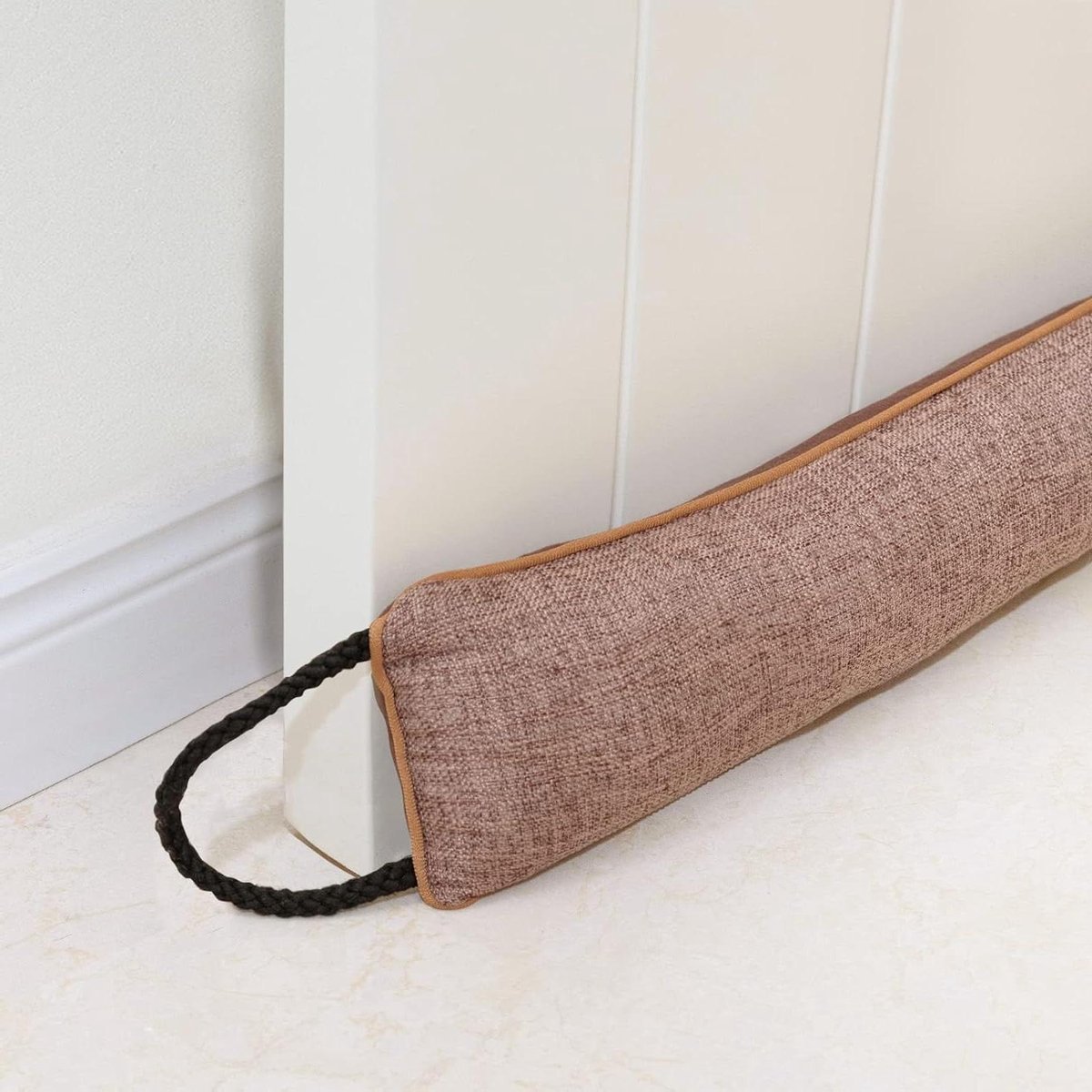 Decoratieve Windstopper 122cm Bruin - Tochtstopper Geluidsblokker Onderkant Deur