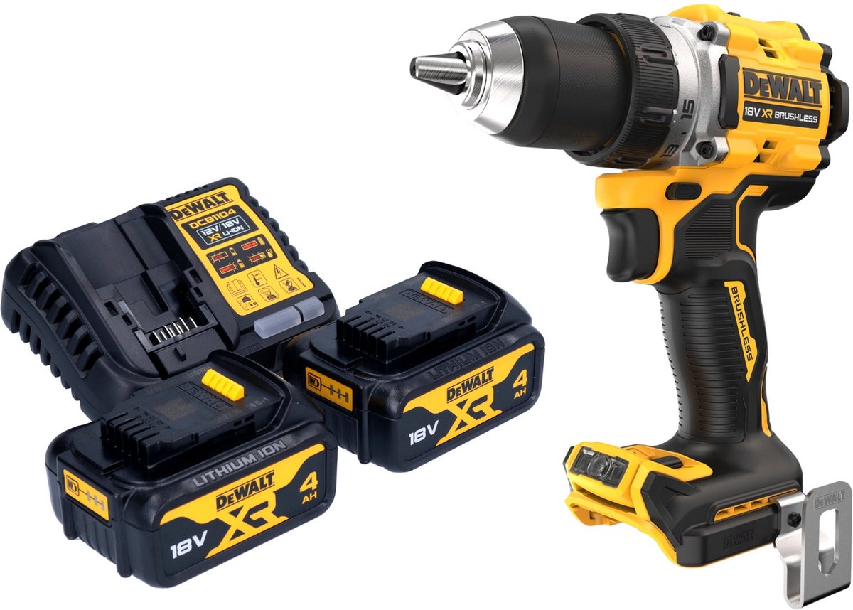 DeWalt DCD 800 M2 accuboormachine 18 V 90 Nm borstelloos + 2x accu 4.0 Ah + lader