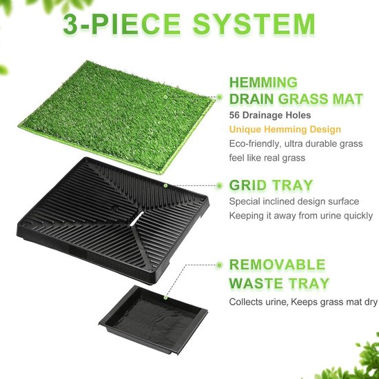 KiBcsLic Hundetoilette Mit Kunstgras - Wasserdicht 46x71cm Für Indoor