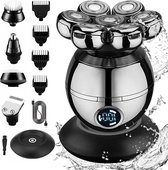 Bol.com 5-in-1 elektrisch koud heren scheerapparaat - 7 roterende scheerkoppen - IPX6 waterdicht - nat en droog - led-display aanbieding