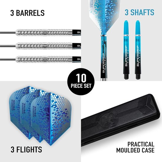 90% Tungsten Steel Tip Darts Set - Ingebouwde Curve Grip - Aqua Supergrip Fusion Shafts - Prime Flights & Travel Case - Verschillende Gewichten Beschikbaar (21-26 g) van Merkloos — afbeelding 4