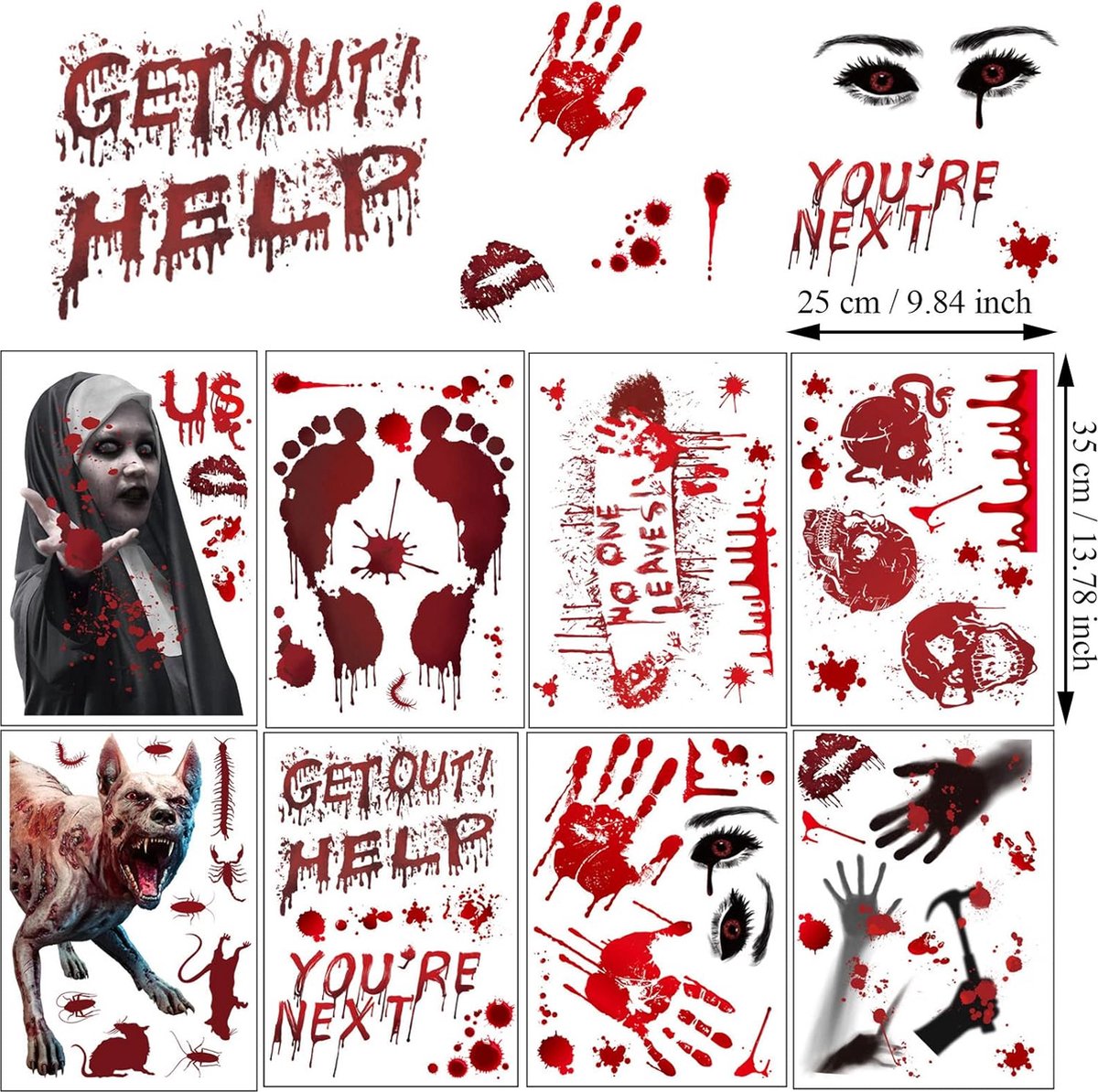 Solacis Halloween Decoratie - Raamsticker - Halloween versiering - Horror - Eng - Must have voor halloween!
