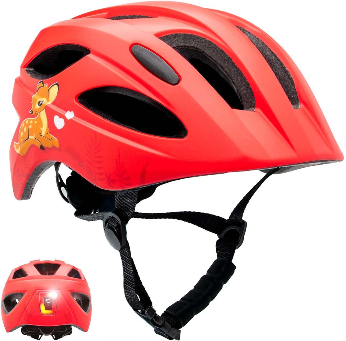 Fietshelm kinderen 6-12 jaar| Schattig Rood| Crazy Safety| EN1078 Certificatie