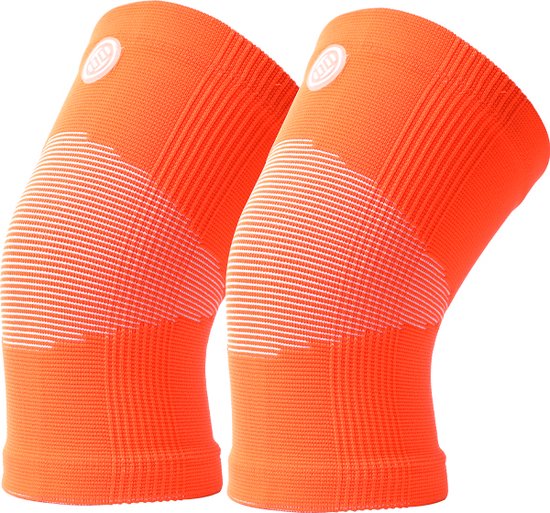LUXIAOJUN 2 Stuks Premium Knie Brace voor Fitness, CrossFit & Sporten – Knieband - Braces - 7 mm - Oranje - M