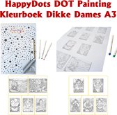 HappyDots DOT Painting Kleurboek Groot Dikke Dames A3 (30x40cm)