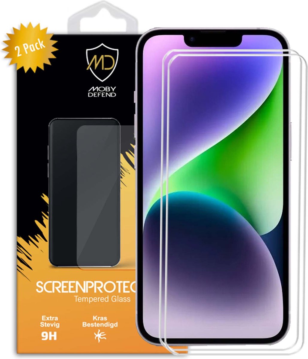 MobyDefend 2-pack screenprotector iPhone 14