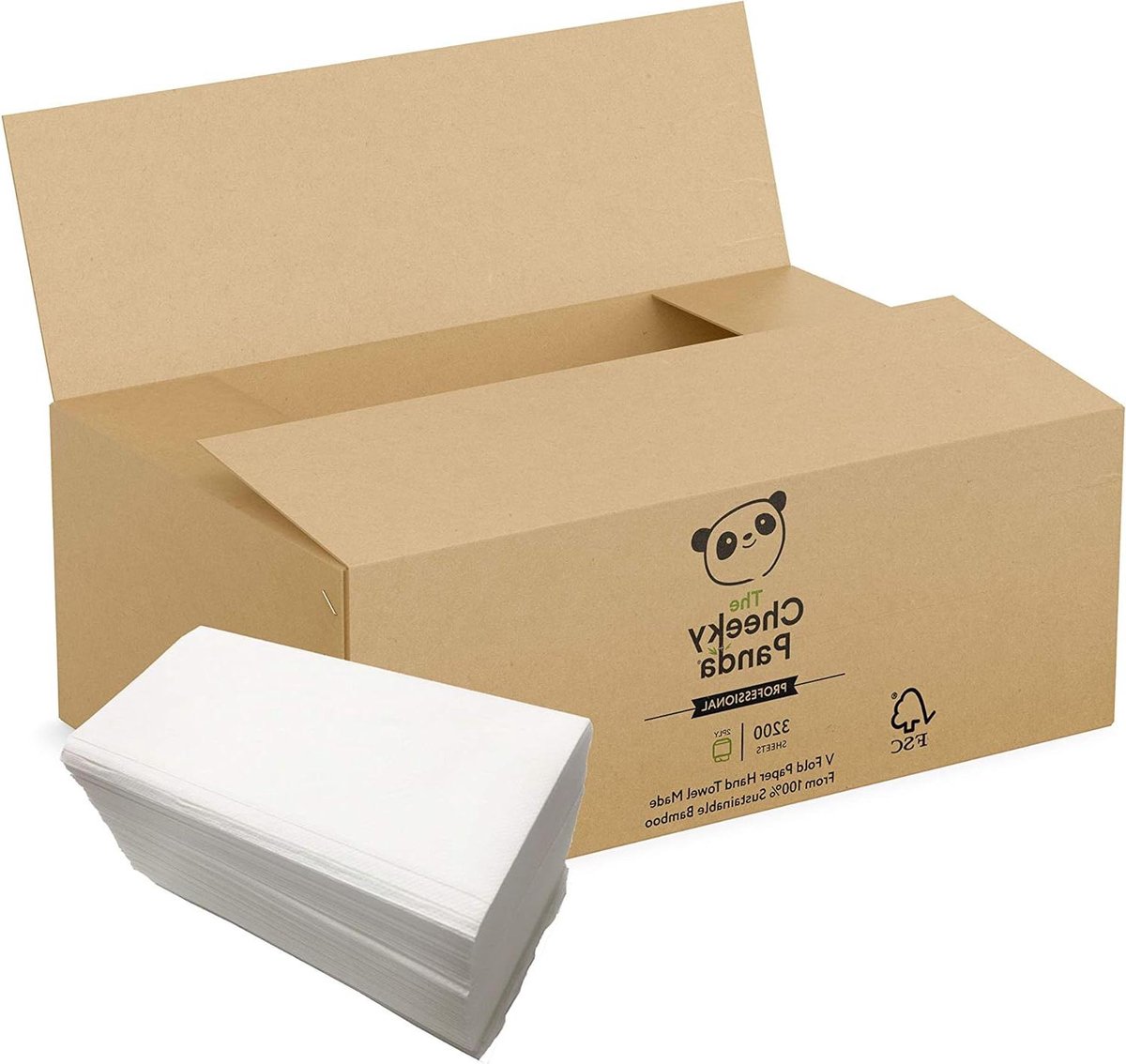 V-gevouwen papieren handdoeken - 3200 vellen - 2-laags - voor dispensers