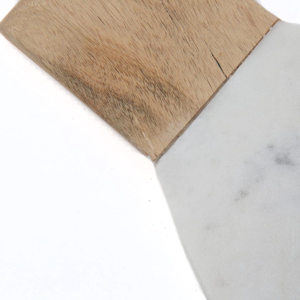 Marmeren en acaciahouten lepel rustiek design - Wit