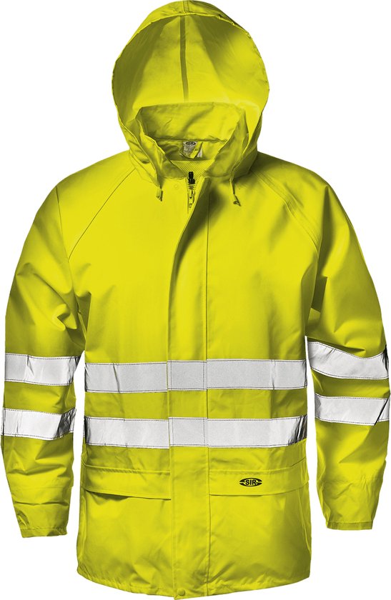 Veste de travail OXFORD GLAMOUR - Jaune Hi visibilité - Imperméable - Bande réfléchissante - Capuche réglable