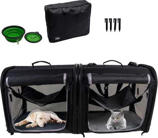 ② Reisbench hond - Draagtas hond - Transportbox - 61x42x42 cm - Boîtes de transport