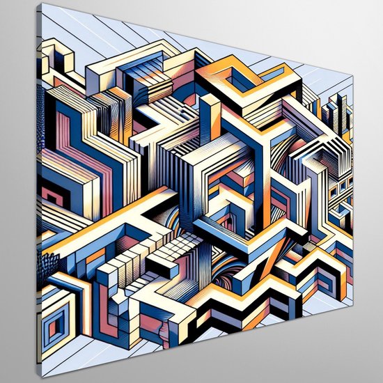 Pixel art escher schilderij | Escher's ontworpen pixelkunst: een