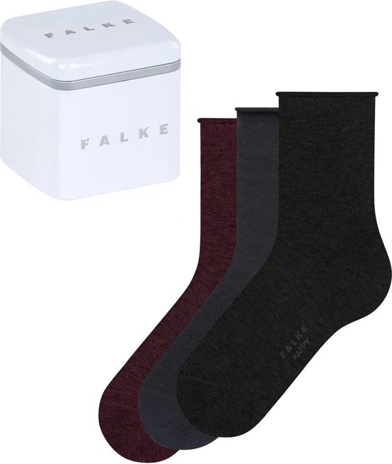 FALKE Happy Box 3-Pack Chaussettes Femme - Multicolore - Taille 35-38