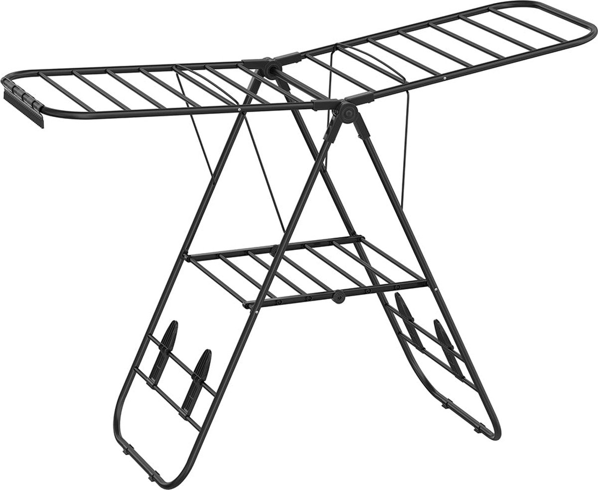 Goedkoopste Draagbaar Wasrek - Wasrek - Droogrek voor kleding - Inktzwart - 51 cm x 147 cm x 128 cm