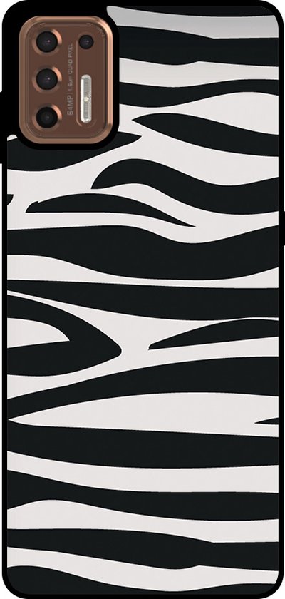 Coque de téléphone Smartphonica compatible avec Motorola Moto G9 Plus avec imprimé zèbre - Coque arrière en TPU motif zèbre - Zwart et Wit compatible avec Motorola Moto G9 Plus