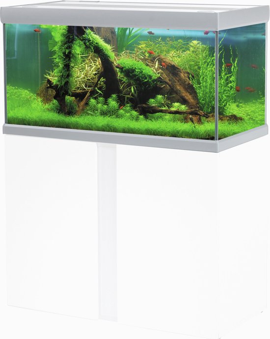 Akvastabil Fusion Aquarium 100 - Zilver/Wit - 100 x 50 x 54 cm - Ca. 250 L
