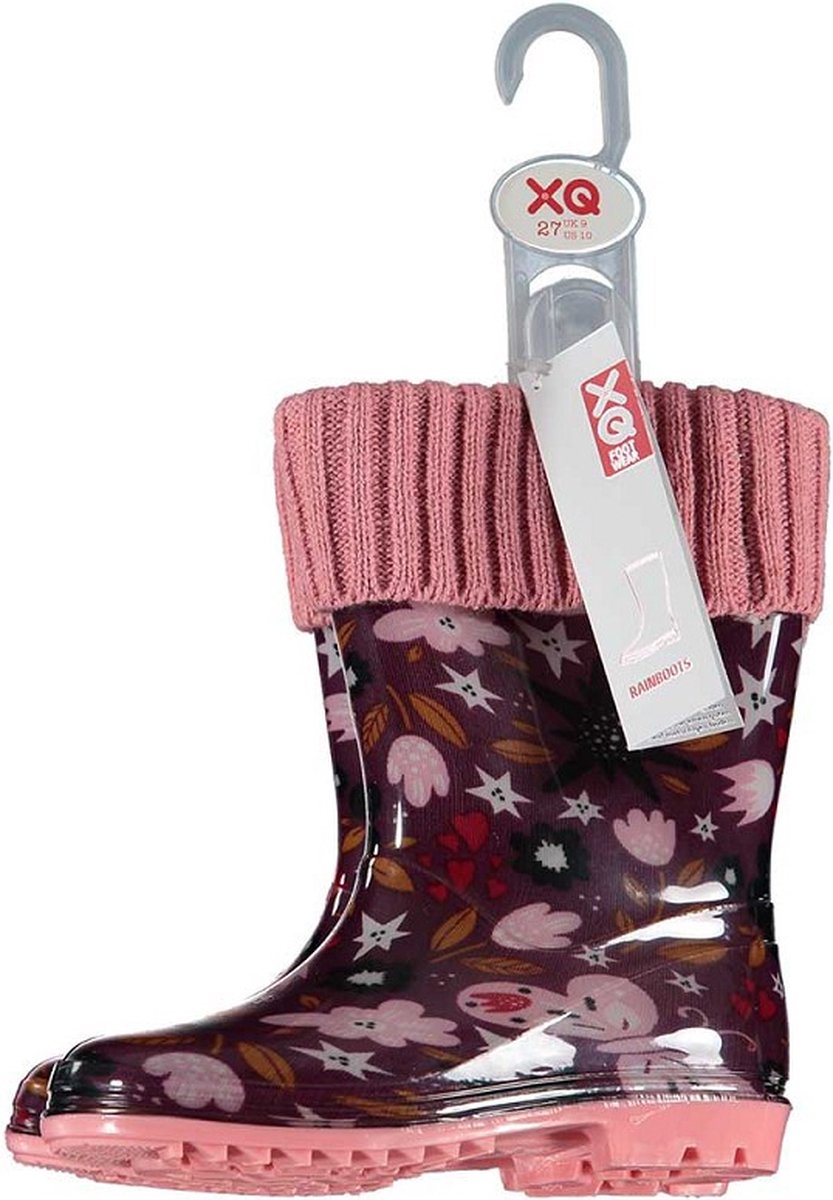 XQ Snowboots kinderen - gevoerde kinderlaars - roze print - maat 32