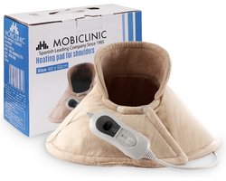 Mobiclinic - Elektrisch kussen - Warmte kussen voor nek en schouders - 62x60 cm - 3 warmtestanden - Automatische uitschakeling
