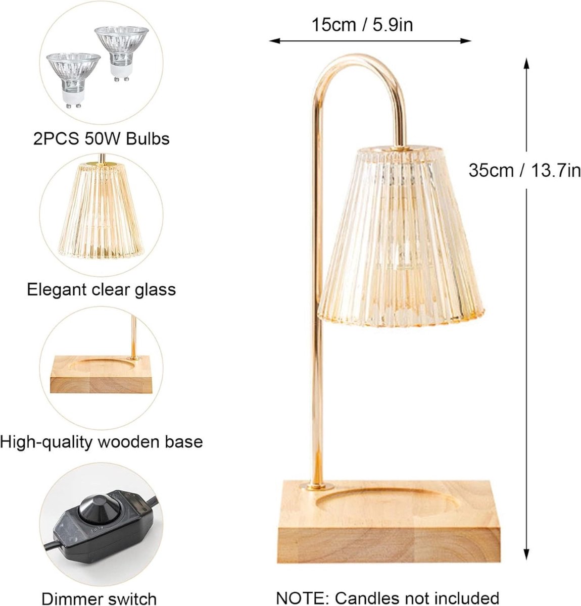 OSALADI Elektrische kaarsverwarmer, elektrische geurverwarmer, kleur plug-in geurkantoor, voor wassteker, kaarsenbrander, thuisverwarmer, patroonlamp, smeltvuurwerk, D-glas, rookvrije kaarsenwarmer