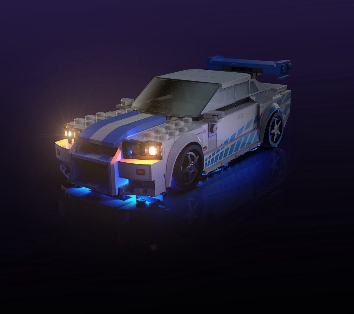 LMB 2.0 - Verlichtingsset geschikt voor LEGO Speed Champions 2 Fast 2 Furious Nissan Skyline GT-R (R34)- 76917