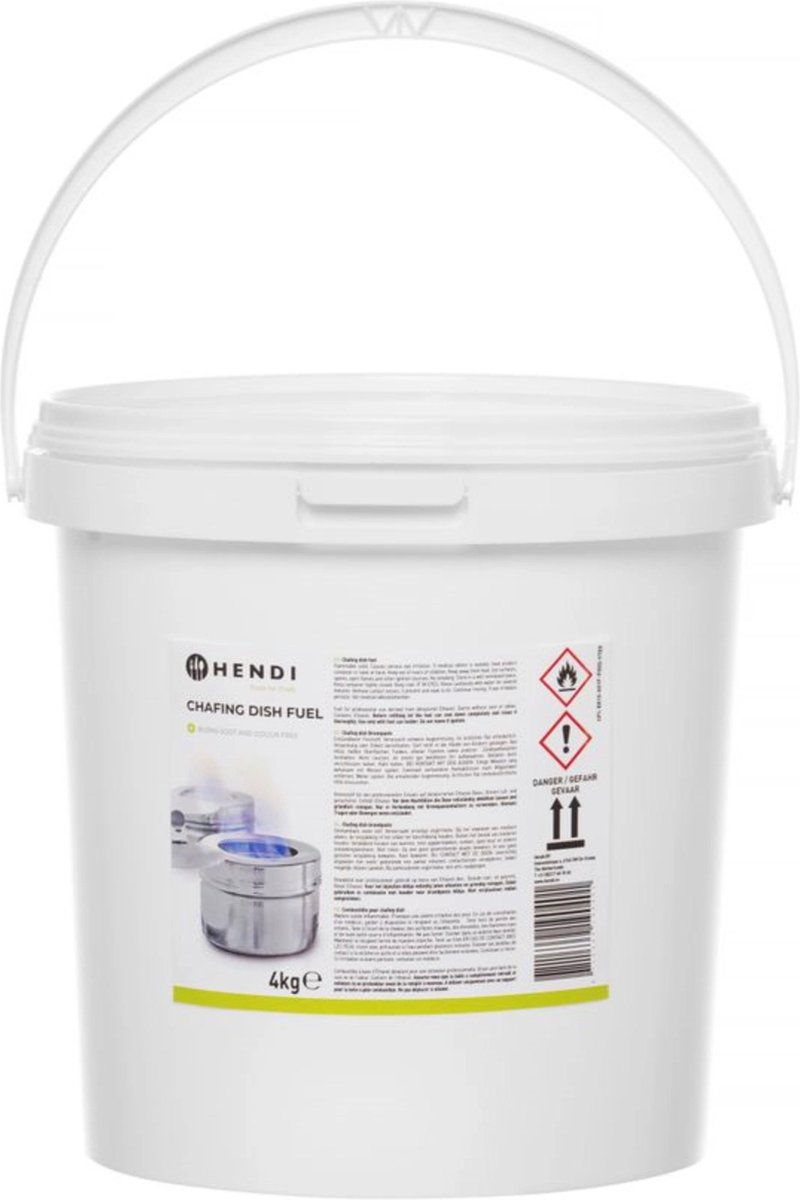 HENDI Brandpasta emmer – Natuurlijke ethanol – 4 kg – Veilig en geurloos