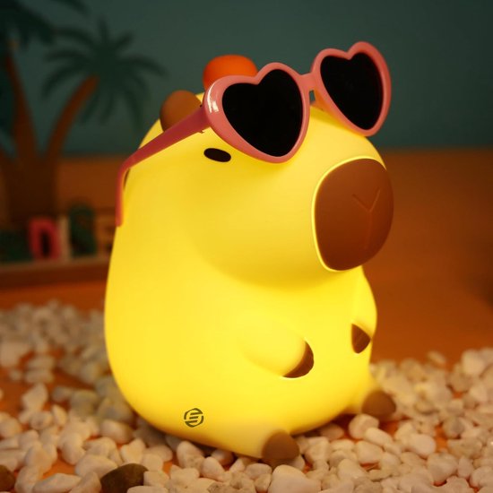 Capybara Night Light, Capybara Tap Tap LED Night Lamp, Capybara Lamp, Silicone Cute Capybara
