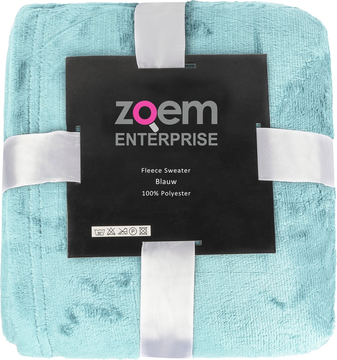 Zoem - Fleece deken met mouwen Licht blauw - inclusief fleece sokken - fleece plaid - sweater - 280 gsm — cadeau in Wonen & Interieur - foto 4