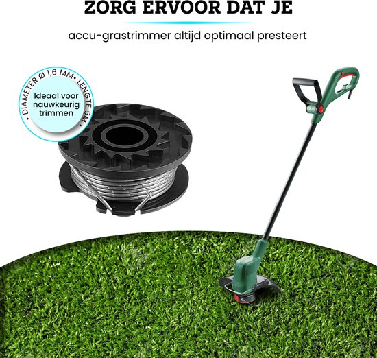 Somstyle Maaidraad Set Geschikt voor Bosch EasyGrassCut - 4 Stuks - Ø 1,6 MM - Draadspoel voor Grastrimmer - 5 Meter - Trimmerdraad van Somstyle — afbeelding 5