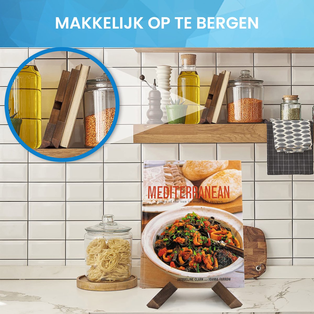 YONO Luxe Boekenstandaard Hout - Boeken Houder - Kookboek Standaard - Compact en Duurzaam — cadeau in Kookcadeaus - foto 3