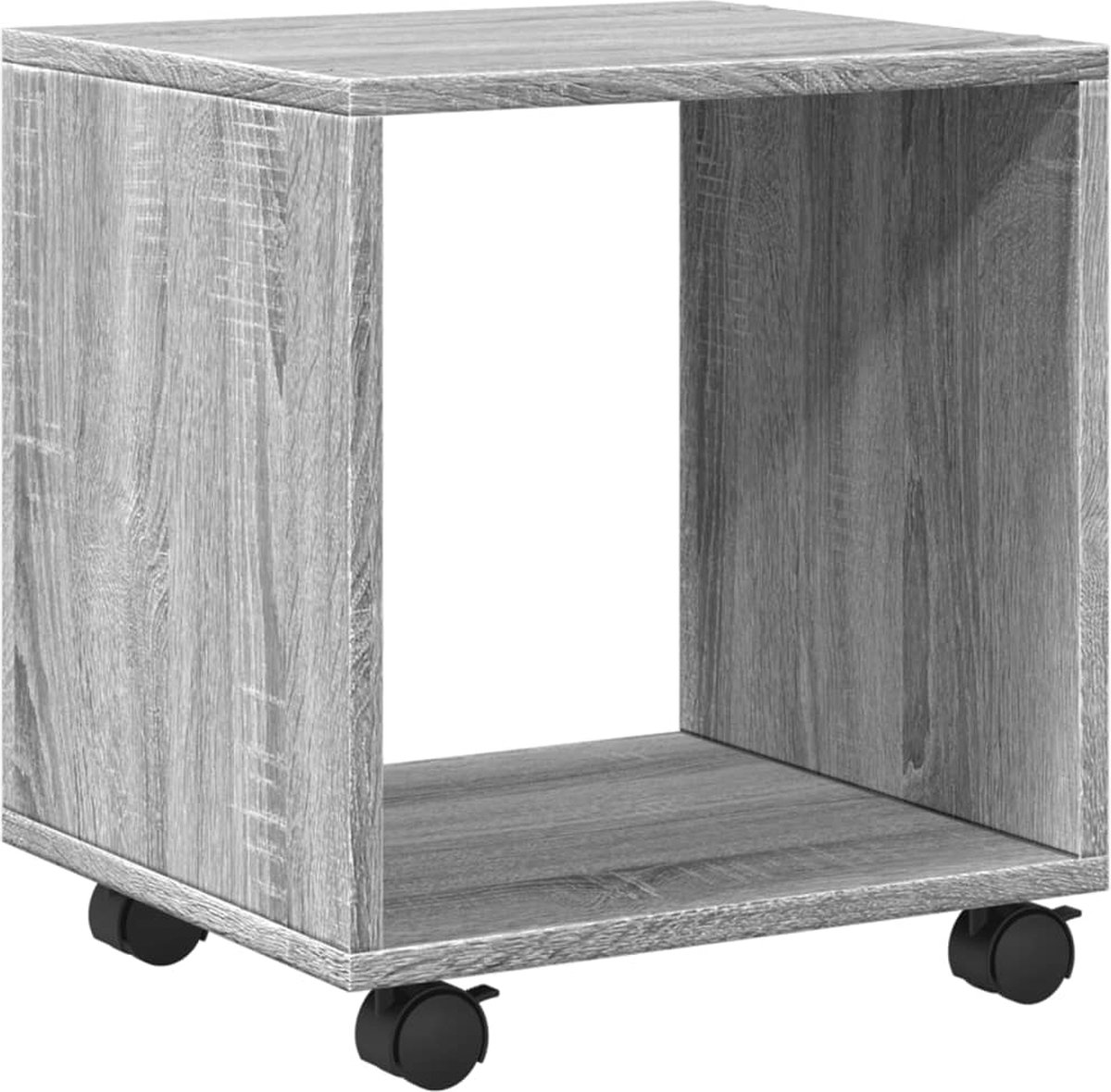 vidaXL Rolkast - 37x33x42,5 - cm - bewerkt - hout - grijs - sonoma - eiken - kleurig grijs sonoma eiken