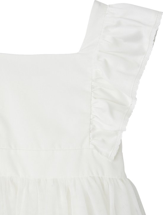 Vertbaudet Robe de cérémonie à volants fille en satin de coton et tulle
