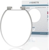 Bol.com SCHÜTTE WC-Bril 80101 SPIRIT WHITE - MDF-Hout - Soft Close - Verchroomde Scharnieren - Belastbaar tot 175 kg - Gelakt - ... aanbieding