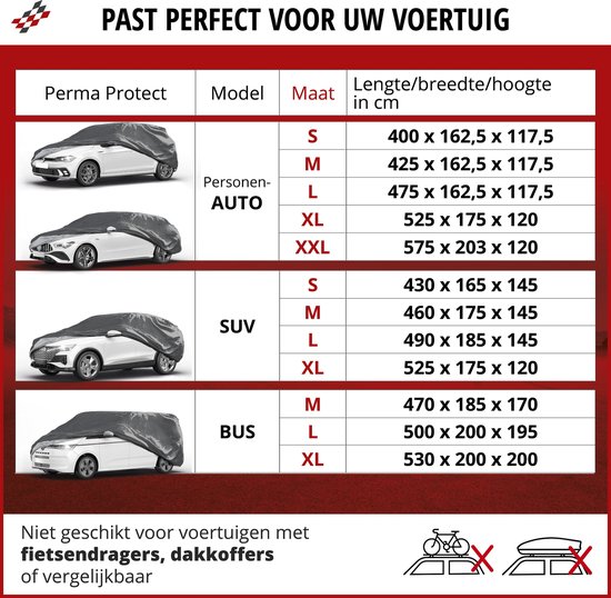 Walser Dekzeil voor auto All Weather - autozeil volledige garage Maat 5 Combi grijs
