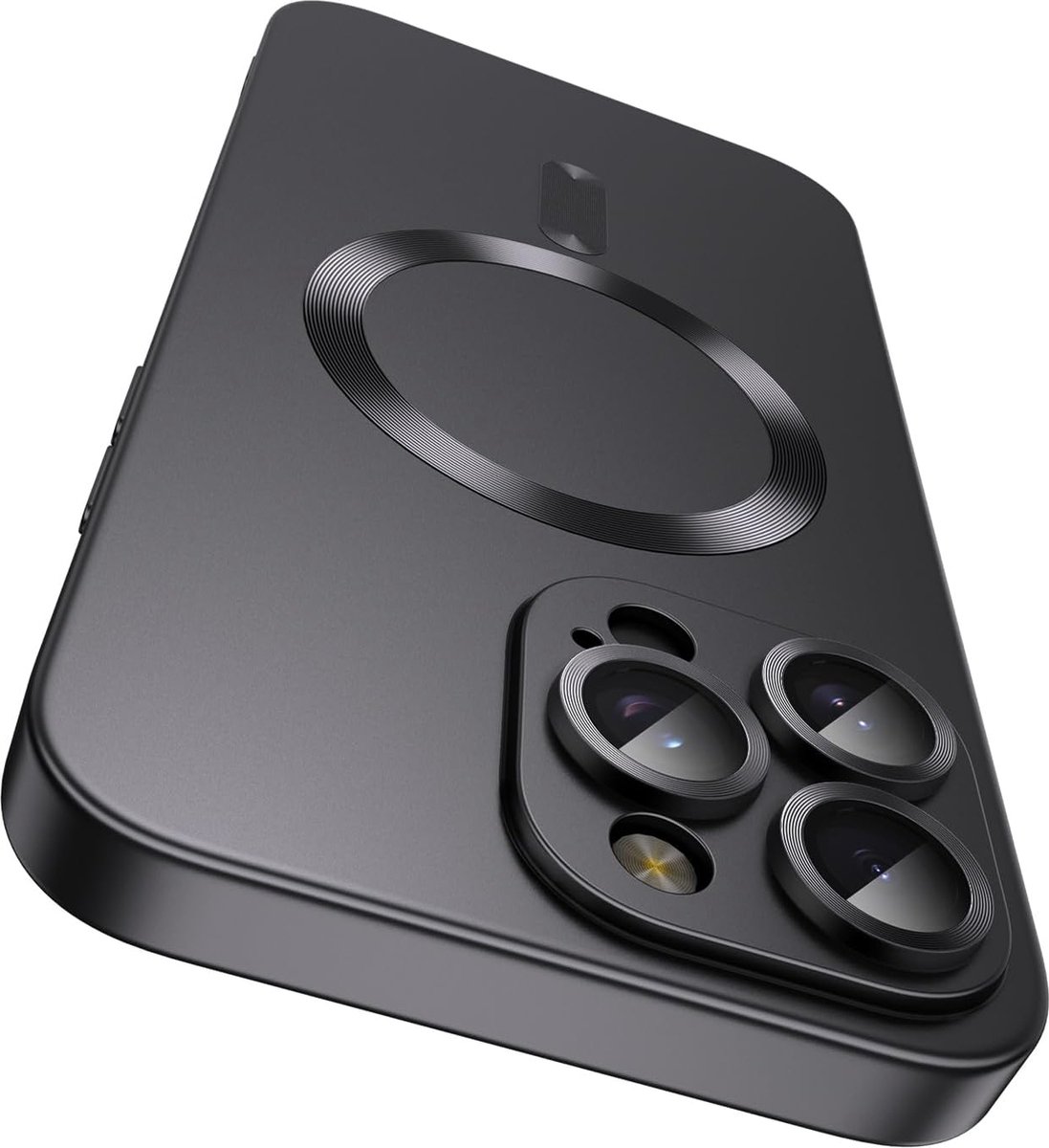 AziLine Magnetische Premium Zwart Hoes voor iPhone 16 Pro Max – Stijlvolle Bescherming met Ingebouwde MagSafe en Camera Lens Bescherming Geschikt voor Apple iPhone 16 Pro Max
